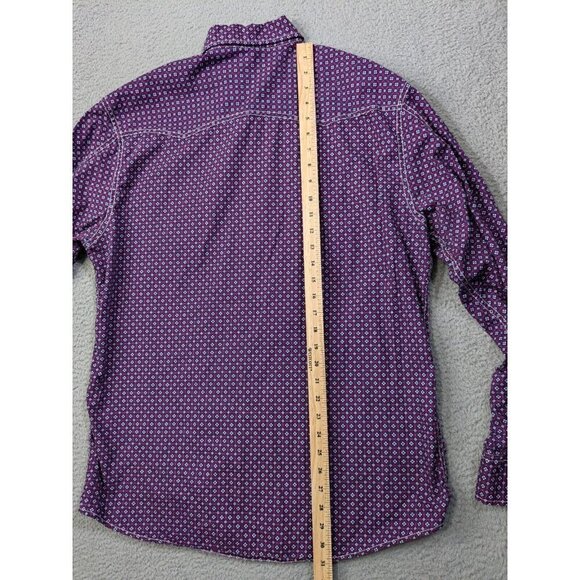 Cinch Modern Fit Shirt Mens Large Pearl Snap Cowboy Western Rodeo Geometric - Picture 5 of 11